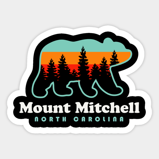 Mount Mitchell Hike North Carolina Black Mountain Range Sticker by PodDesignShop